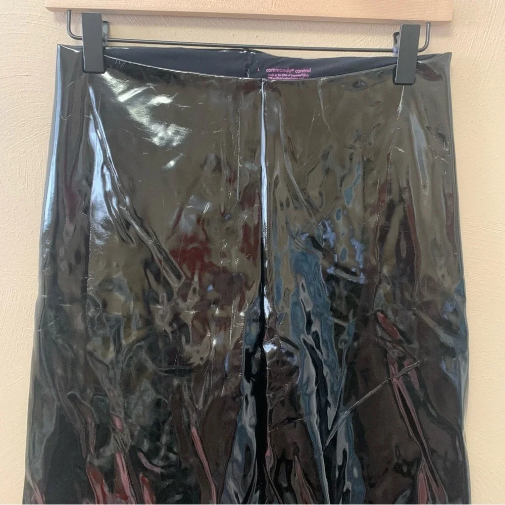 Commando Faux Patent Leather Leggings in Black Size Large NWT New
